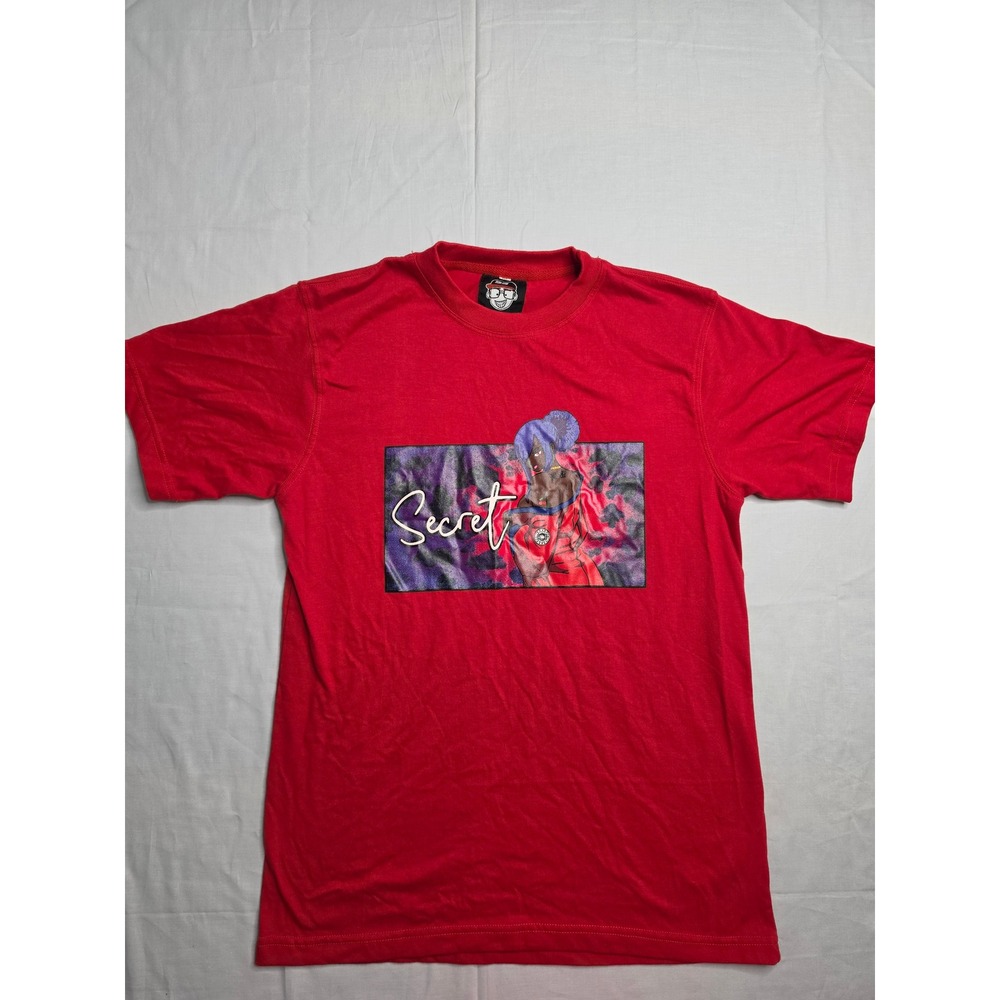 Secret Scientist T-Shirt Mens Medium Red Graphic 100% Cotton Pullover Streetwear
